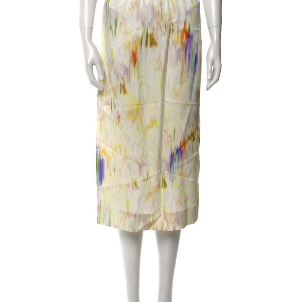 Rodarte Cream and‎ Multicolor Midi Skirt